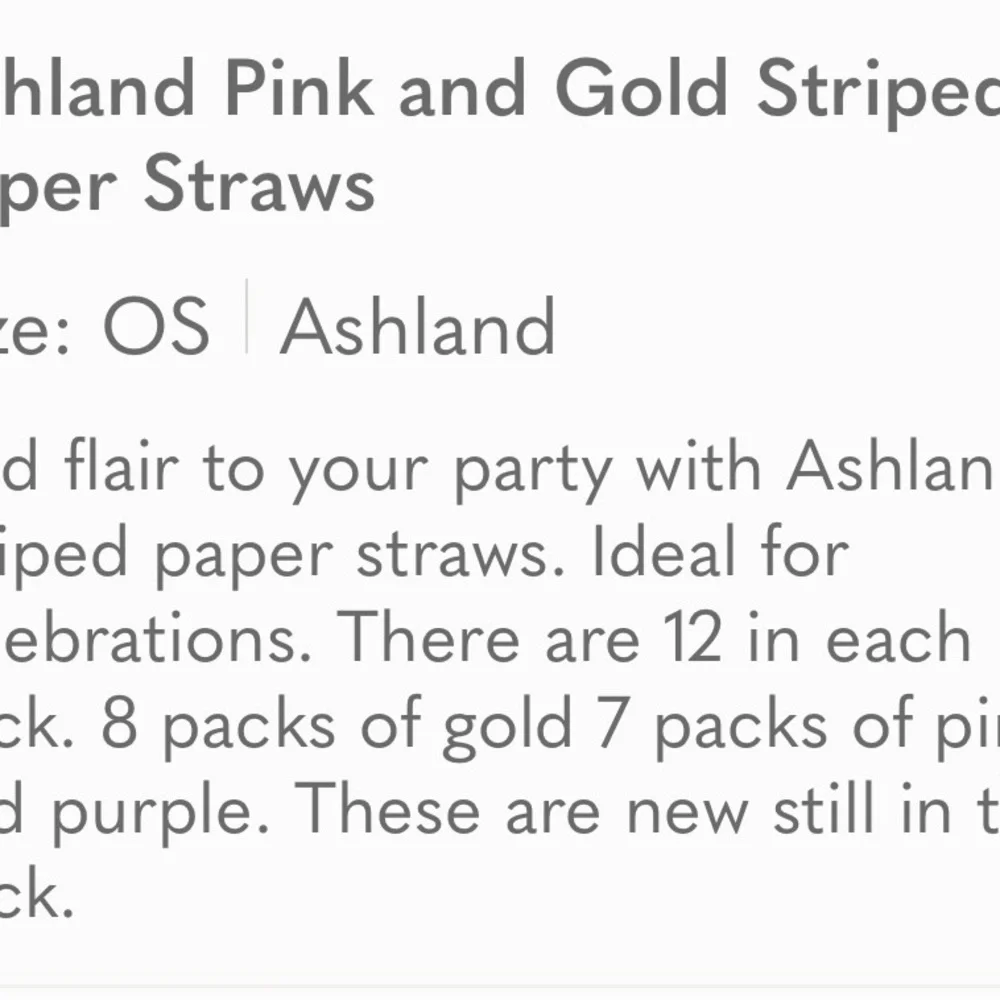 Ashland Pink and Gold Striped Paper Straws